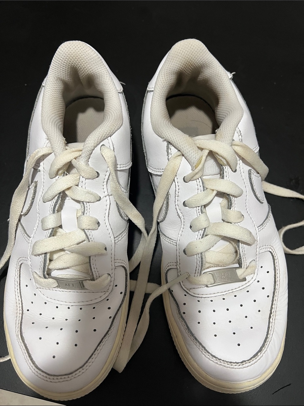 Nike Air Force 1 White Low-Top Sneakers with Cream Soles